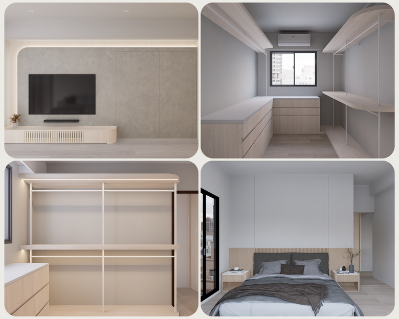 【開箱】高雄室內設計25坪4房2廳｜奶茶木質退休宅｜自然採光溫柔感｜長虹玻璃＋六角磚