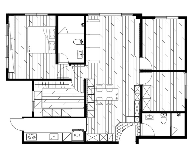 【開箱】高雄室內設計25坪4房2廳｜奶茶木質退休宅｜自然採光溫柔感｜長虹玻璃＋六角磚