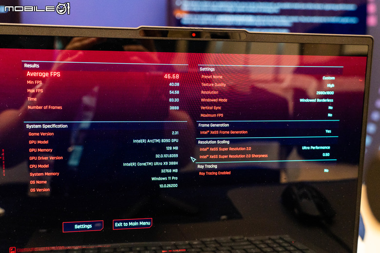 【CES2026】Intel Core Ultra Series 3 處理器遊戲效能快速測試 在輕薄筆電真的可以順跑 3A 遊戲大作！