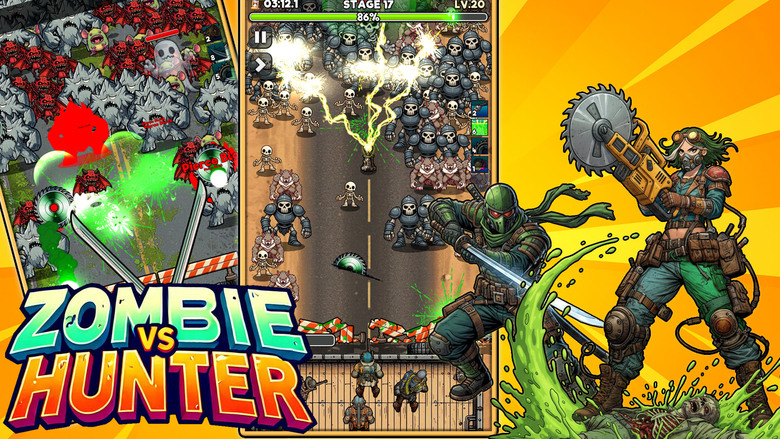 《殭屍大戰獵人》 Zombie vs Hunter 1月11日上線 爽快度爆表的末日生存 Roguelike RPG | 化身獵人小隊指揮官 對抗無盡屍潮與變異怪物 組合火、冰、電、爆炸等元素技能