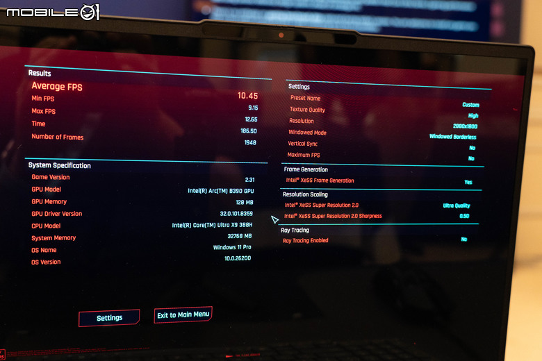 【CES2026】Intel Core Ultra Series 3 處理器遊戲效能快速測試 在輕薄筆電真的可以順跑 3A 遊戲大作！