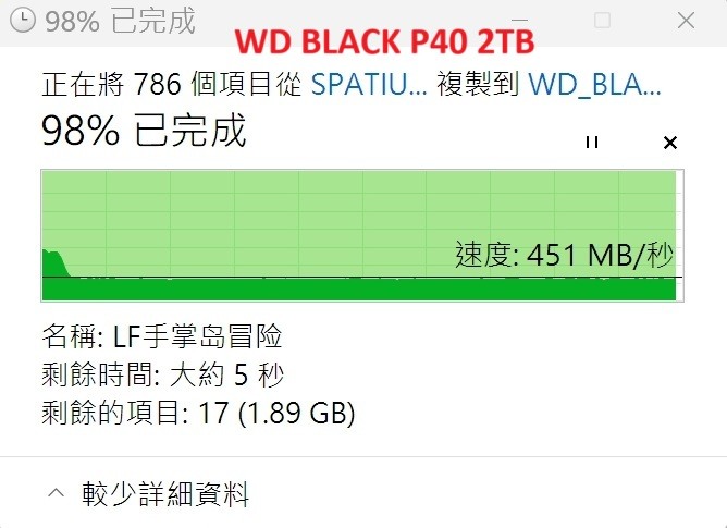 同場加映1: 金氏VS西數 USB 3.2 Gen2x2 外接SSD行動碟大PK, 大檔寫入速度誰能勝出?
