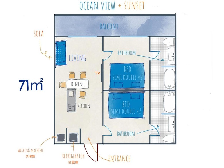沖繩北谷町｜Blue Steak Wonder Okinawa Chatan＿美式簡約海景民宿