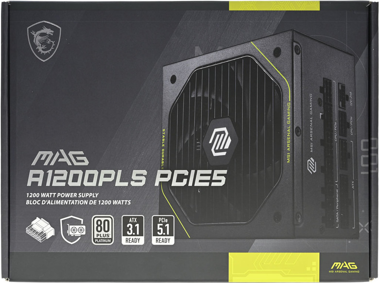 MSI MAG A1200PLS PCIE5 1200W白金全模組電源開箱