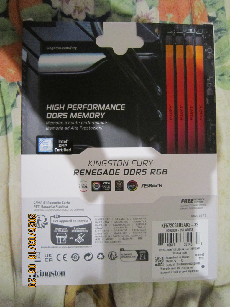 金士頓 32GB(雙通16GB*2) DDR5-7200 FURY Renegade RGB黑(KF572C38RSAK2-32)開箱分享與測試