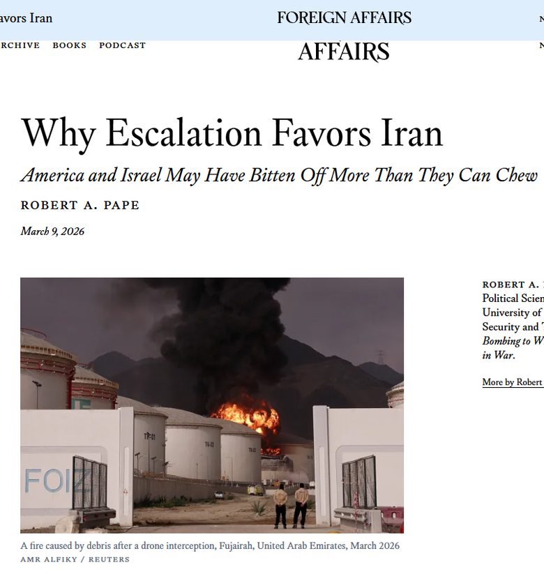 ⭐【美媒：外交事務雜誌】為什麼情勢升級對伊朗有利⭐