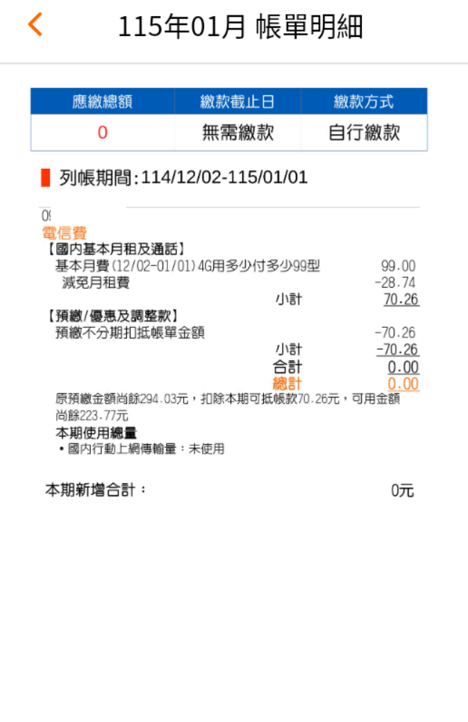 台哥新的用多少付多少 0月租費4G方案