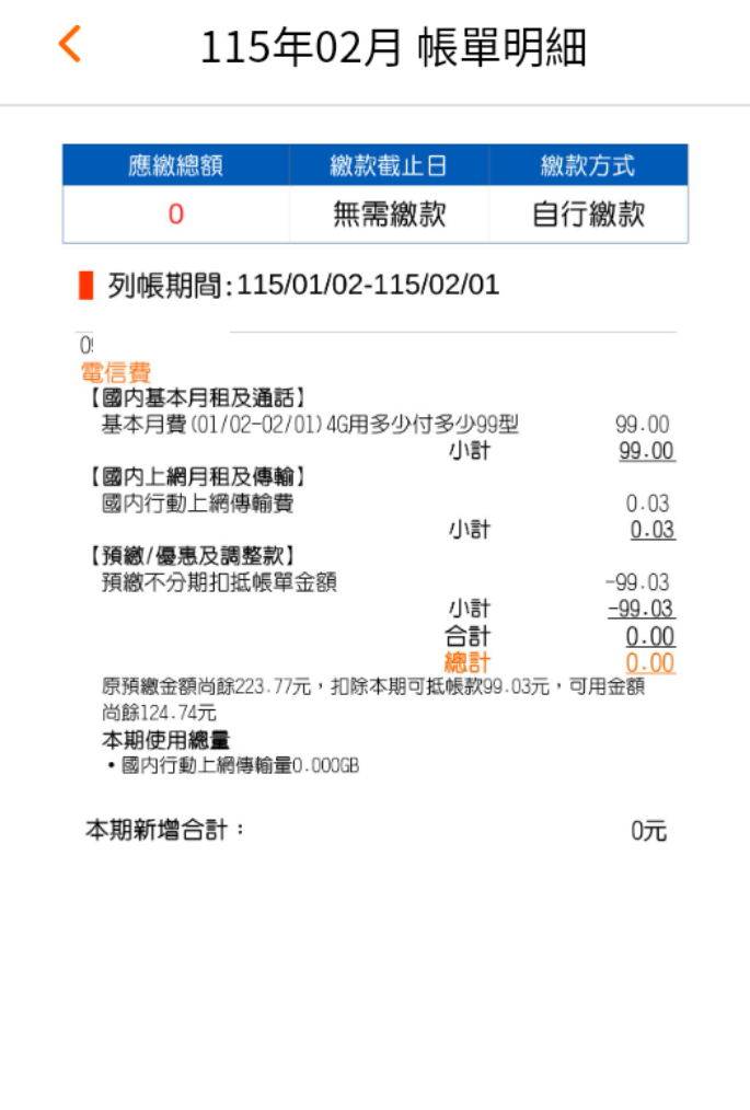 台哥新的用多少付多少 0月租費4G方案