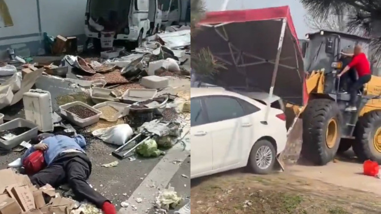 突發！北京大鏟車集市撞人 一片狼藉 死傷慘烈
