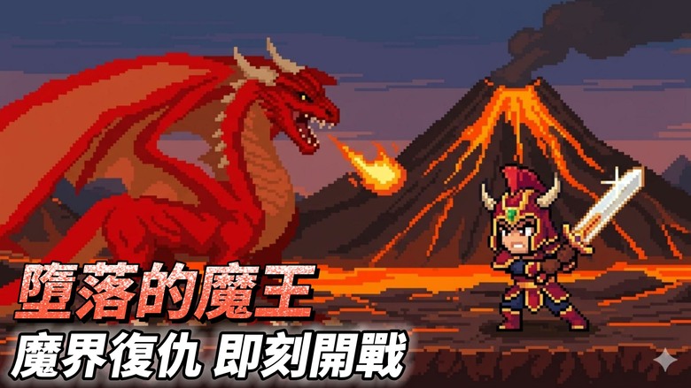 《墮落的魔王：放置型RPG》Demon Fall 3月16日更新 復古點陣像素風格 點擊類型掛機抽裝玩法 | 從等級1的人類重新崛起 解鎖隱藏魔王之力 橫掃戰場、挑戰無限之塔 奪回屬於你的魔界王座