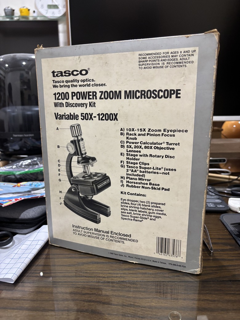 穿越30年的時空膠囊：1989年Tasco 1200X顯微鏡開箱