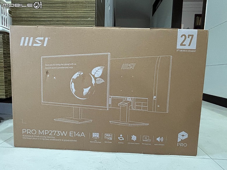 點我看大圖 MSI PRO MP273W E14A 開箱|幫女兒升級第一個學習桌面,順便讓 Hello Kitty 50週年鍵鼠正式出山
