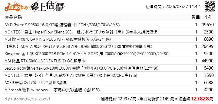 想組一台3A遊戲及跑AI的主機