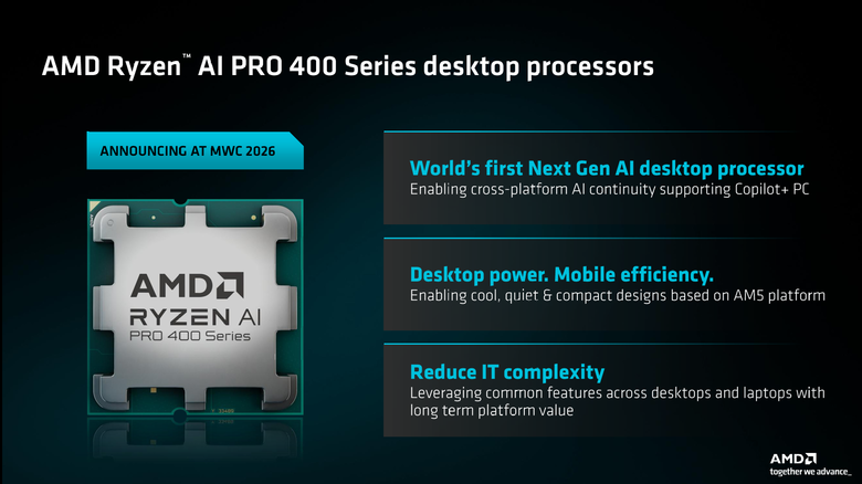 點我看大圖 AMD 發表 Ryzen AI PRO 400 處理器 不僅增加桌上型產品類型 還新增統一記憶體支援