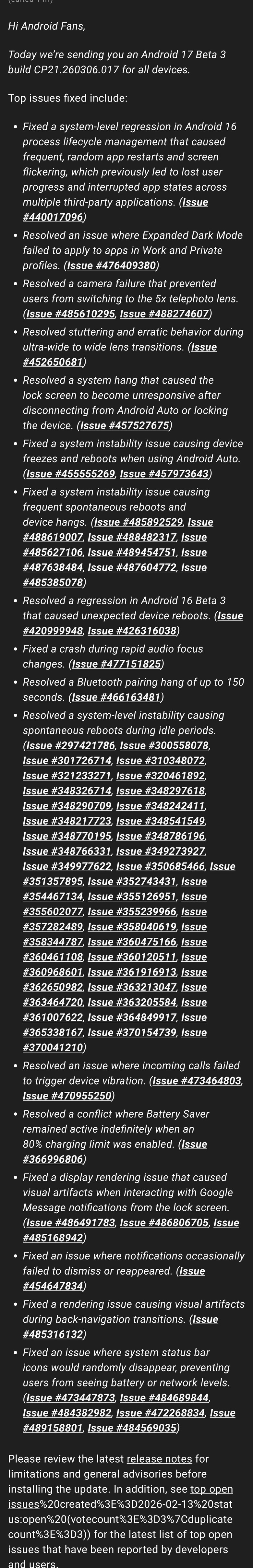 [ Android 17 Beta 3 OTA ]