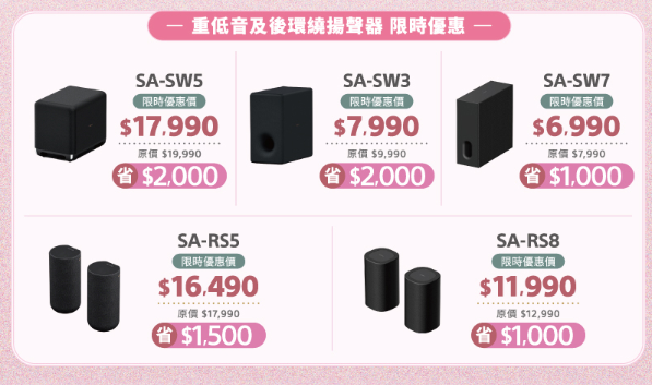 SONY電視、Soundbar春季優惠開跑
