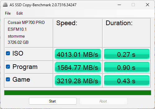 【開箱簡測】Corsair MP700 Pro XT 4TB PCIe Gen5.0 x4 NVMe SSD X870E/Z890 雙平台效能簡測 (圖多)