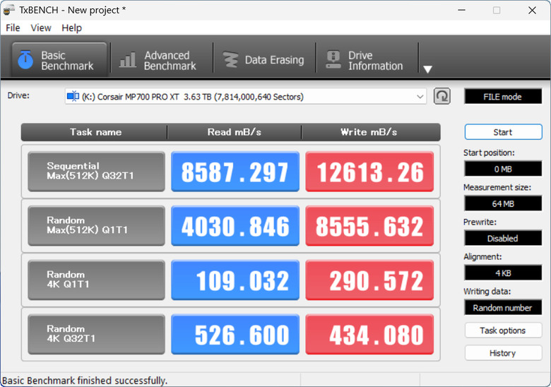 【開箱簡測】Corsair MP700 Pro XT 4TB PCIe Gen5.0 x4 NVMe SSD X870E/Z890 雙平台效能簡測 (圖多)