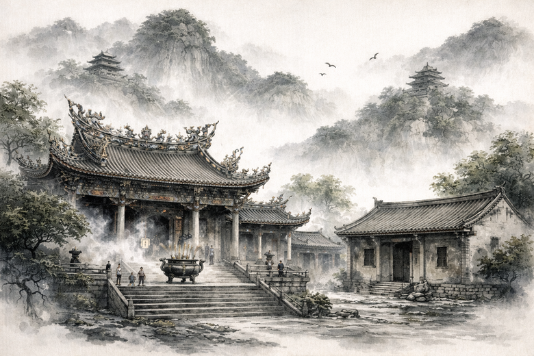 《從明代骨架到清代華麗：台灣廟宇的時間疊影》