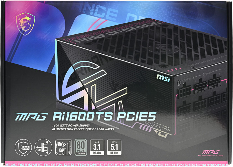 MSI MPG Ai1600TS PCIE5 1600W鈦金全模組電源開箱