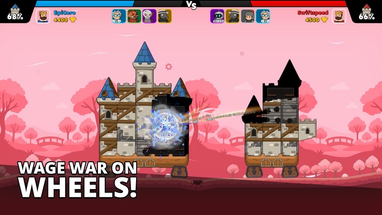 《城堡爭霸》Castle Clashers! 超爽快即時1v1 PvP攻防戰 打造最強城堡陣容 精準射擊 全面破壞地形 從塔樓到地板全部摧毀 | 升級單位、強化防禦、解鎖競技場 運用策略與操作稱霸戰場