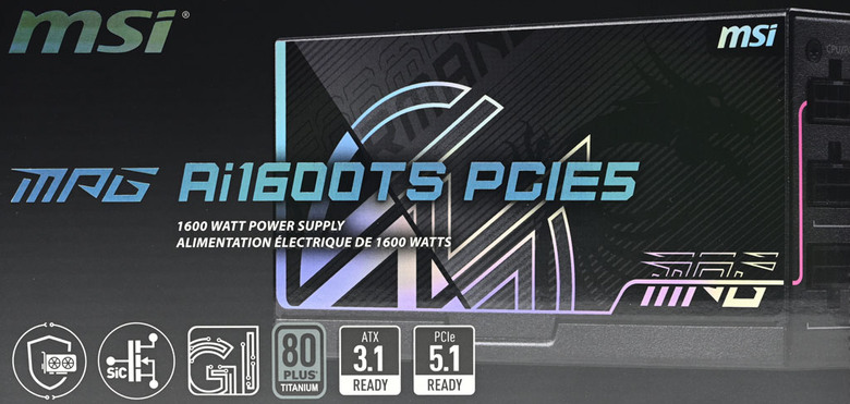 點我看大圖 MSI MPG Ai1600TS PCIE5 1600W鈦金全模組電源開箱