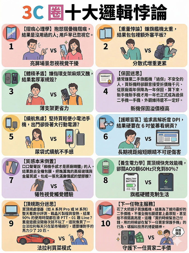 🔷3C 圈的手機十大邏輯悖論：你中招了嗎？