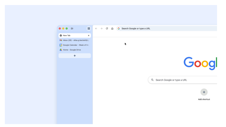 Google Chrome 瀏覽器導入側邊 Tab 標籤設計 辨識切換分頁效率更快速