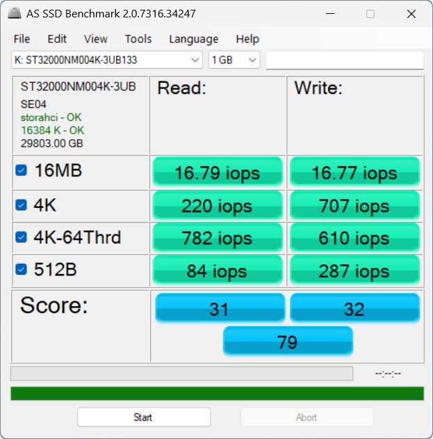 【開箱簡測】Seagate Exos M 32TB ST32000NM004K 硬碟效能簡測 (圖多)