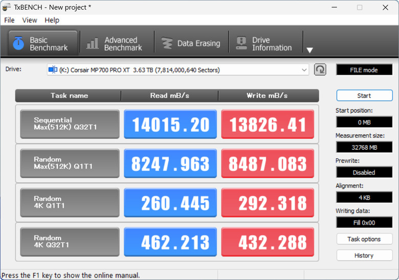 【開箱簡測】Corsair MP700 Pro XT 4TB PCIe Gen5.0 x4 NVMe SSD X870E/Z890 雙平台效能簡測 (圖多)