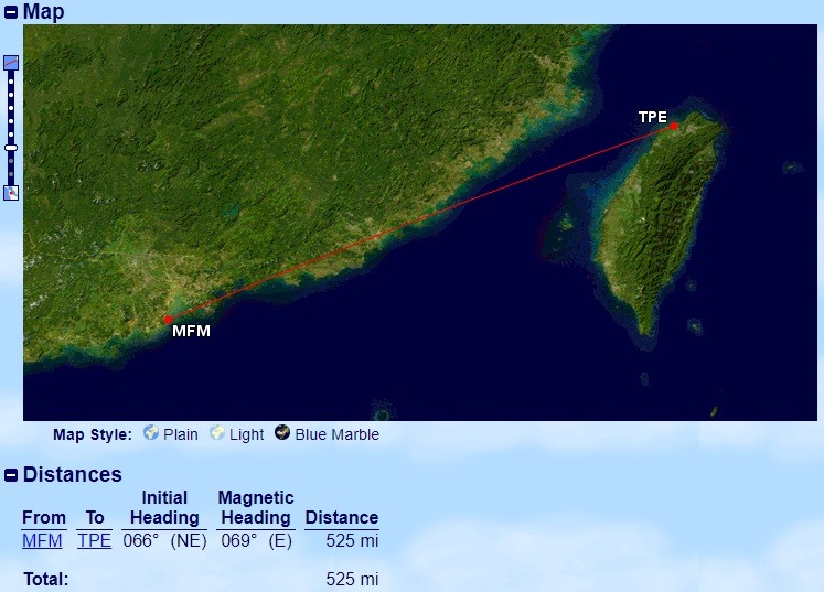 澳門|長榮 BR806 A330-300 澳門MFM-台北TPE 飛行紀錄