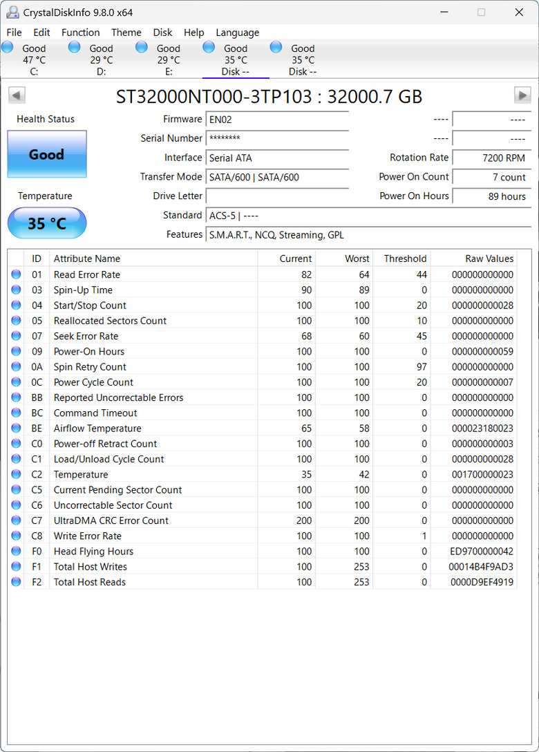 【開箱簡測】Seagate NAS (那嘶狼) IronWolf Pro 32TB ST32000NT000 硬碟效能簡測 (圖多)