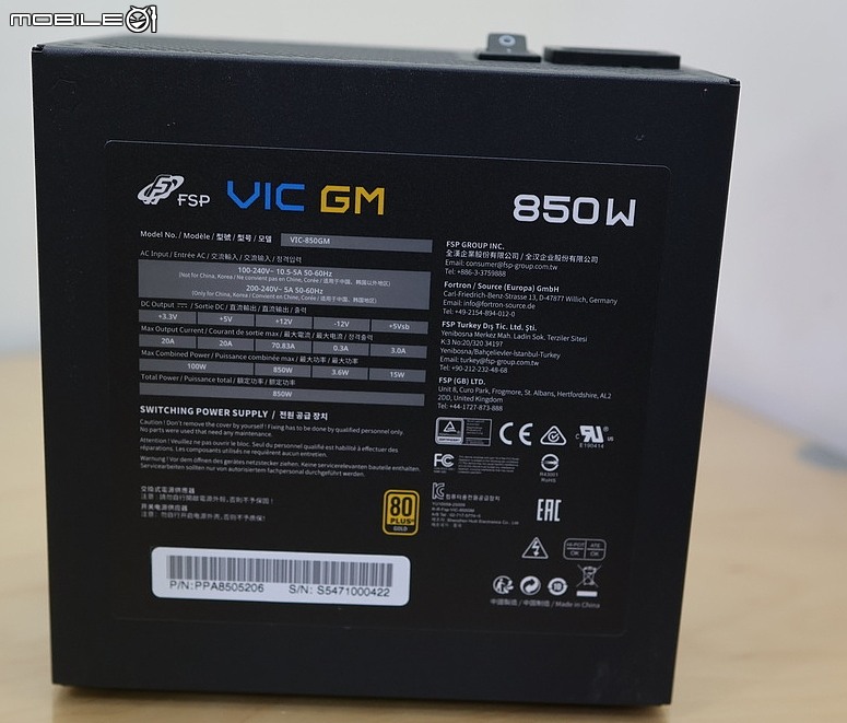 FSP 全漢 VIC GM 三千元級別全模金牌