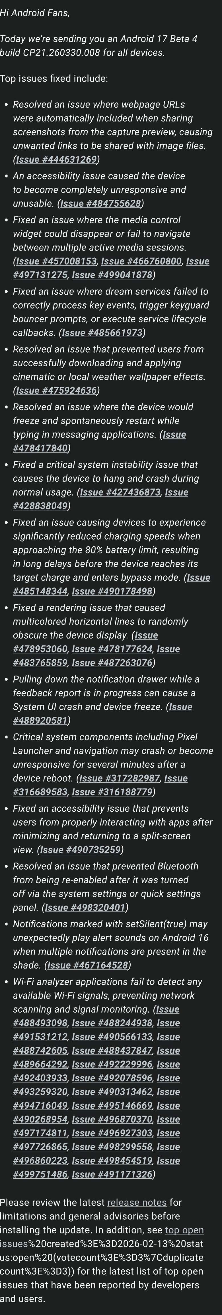 [ Android 17 Beta 4 OTA is out ]