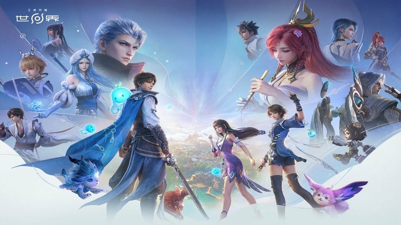 《王者榮耀世界》4月17日 正式上線 騰訊遊戲 天美工作室開發 根據《王者榮耀》IP 打造的開放世界 | 走出峽谷 踏入真正的王者大陸 與熟悉的英雄並肩冒險 從熱血戰鬥到悠閒探索 從單人冒險到多人同行