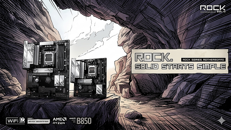 5K有找最便宜 B850 ATX 登場 ASRock 華擎 Rock B850「電漿銀」