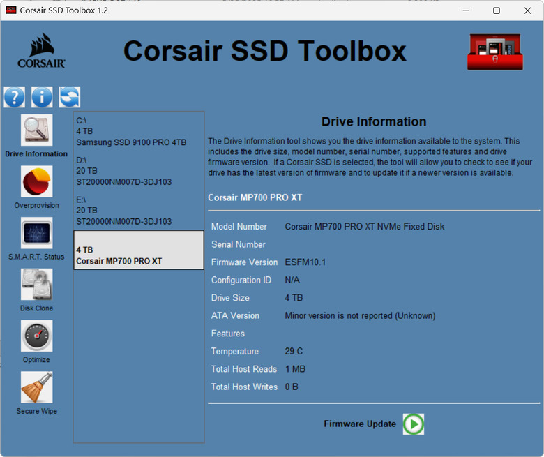 【開箱簡測】Corsair MP700 Pro XT 4TB PCIe Gen5.0 x4 NVMe SSD X870E/Z890 雙平台效能簡測 (圖多)