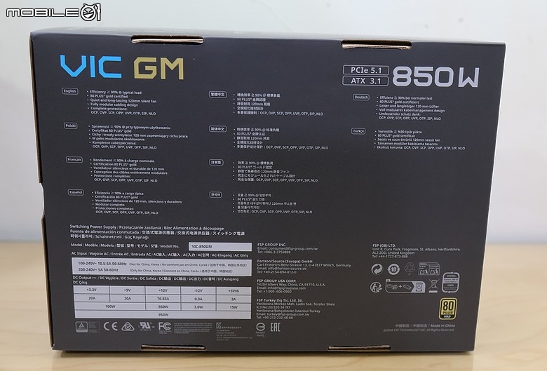 FSP 全漢 VIC GM 三千元級別全模金牌