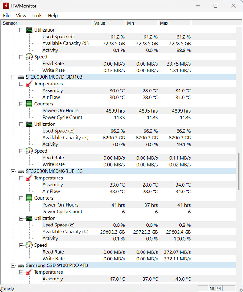 【開箱簡測】Seagate Exos M 32TB ST32000NM004K 硬碟效能簡測 (圖多)