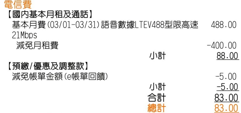 遠傳  10元紙本帳單服務費   繳了