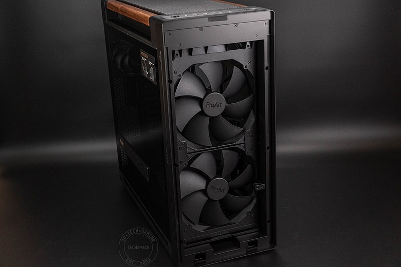 告別桌面冷冰器、ASUS ProArt PA602 胡桃木透側版現代黑款機殼開箱，用天然原木打造最美創作神機！