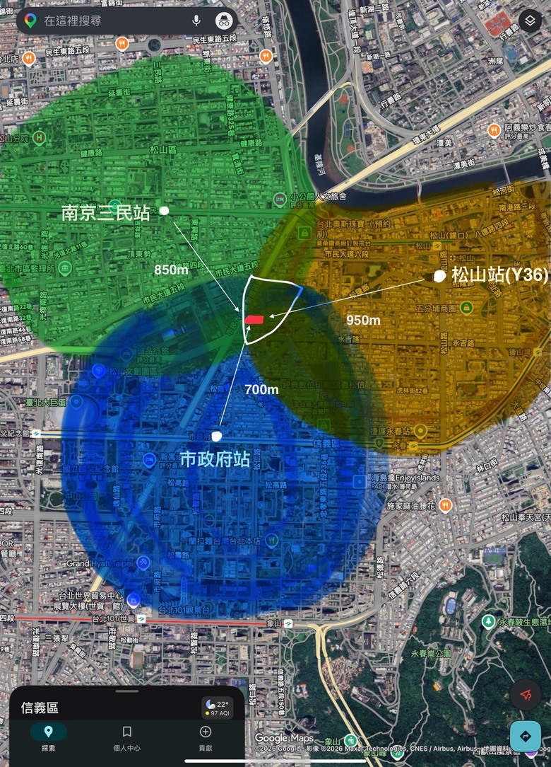 ［信義三角都更特區］Xinyi Triangle Urban Renewal Special Zone（又名小信義區）：「國美榕遇」「吉祥如藝」「國賓金建設案」「宜民建設案」