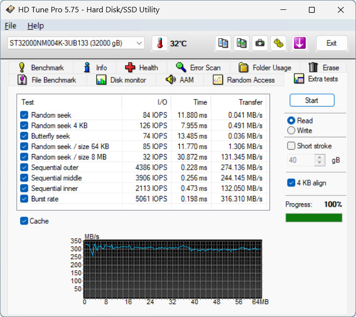 【開箱簡測】Seagate Exos M 32TB ST32000NM004K 硬碟效能簡測 (圖多)