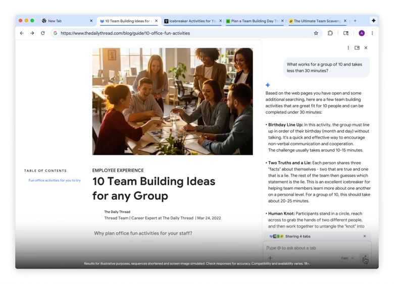 Google 將 Gemini 3.1 加到 Chrome 瀏覽器裡了！用 AI 瀏覽網頁、彙整 Gmail 還可以直接生圖