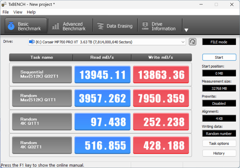 【開箱簡測】Corsair MP700 Pro XT 4TB PCIe Gen5.0 x4 NVMe SSD X870E/Z890 雙平台效能簡測 (圖多)