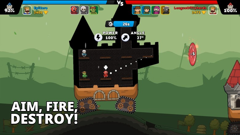 《城堡爭霸》Castle Clashers! 超爽快即時1v1 PvP攻防戰 打造最強城堡陣容 精準射擊 全面破壞地形 從塔樓到地板全部摧毀 | 升級單位、強化防禦、解鎖競技場 運用策略與操作稱霸戰場
