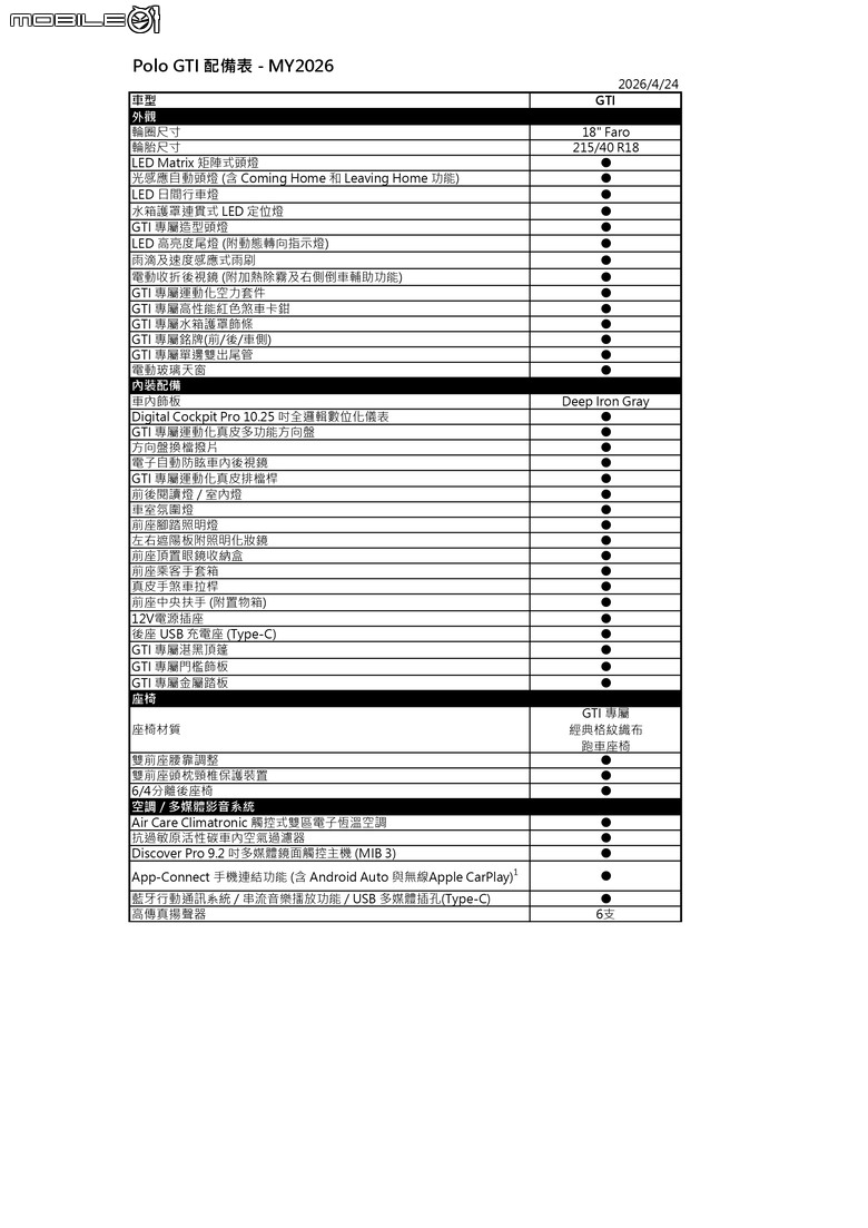 點我看大圖 【國內新訊】Volkswagen Polo新增Advance、R-Line車型,26年式建議售價88.8萬元起!