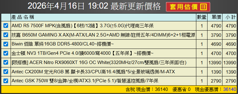 [ 問題 ] 孩子組電腦建議，預算3萬~3萬5左右，請各位高手推薦   感謝 !!