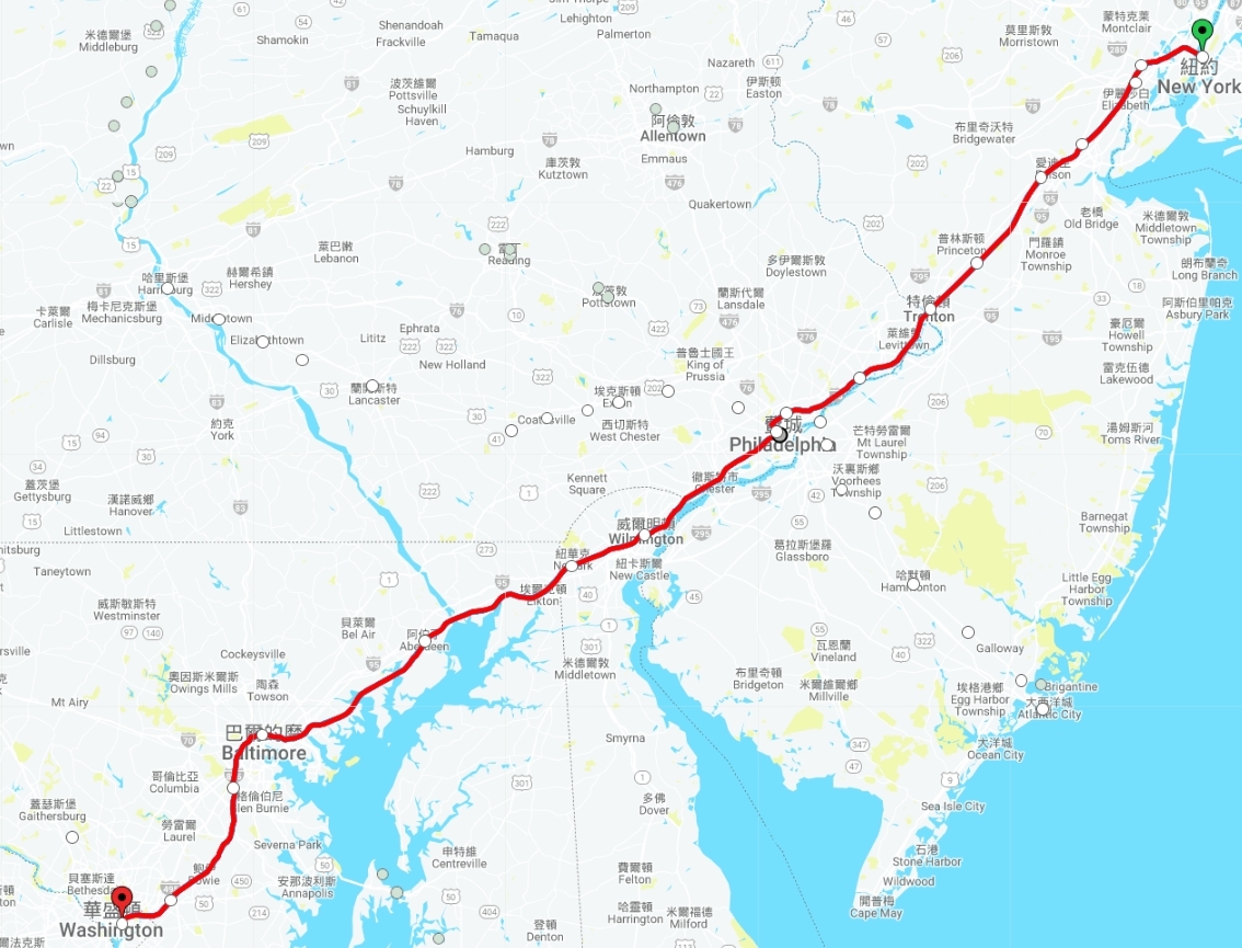 美國-華盛頓特區|Amtrak 紐約NYP-華盛頓特區WAS 搭乘紀錄