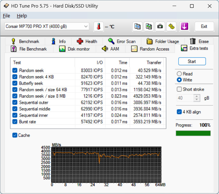 【開箱簡測】Corsair MP700 Pro XT 4TB PCIe Gen5.0 x4 NVMe SSD X870E/Z890 雙平台效能簡測 (圖多)